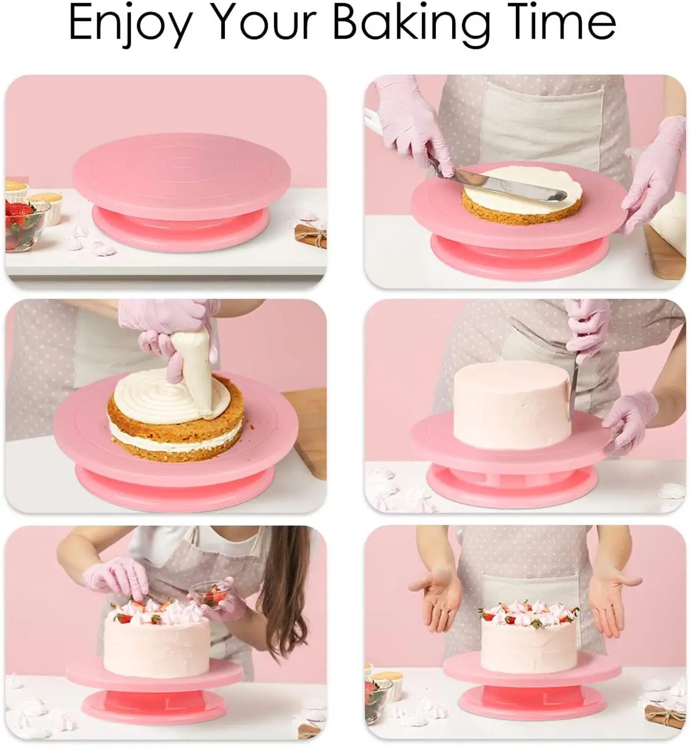 1pc, 28cm Rotating Cake Turntable, Turns Smoothly Revolving Cake Stand Cake  Decorating Kit Display Stand Baking Tools Accessories Supplies For Cookies  Cupcake