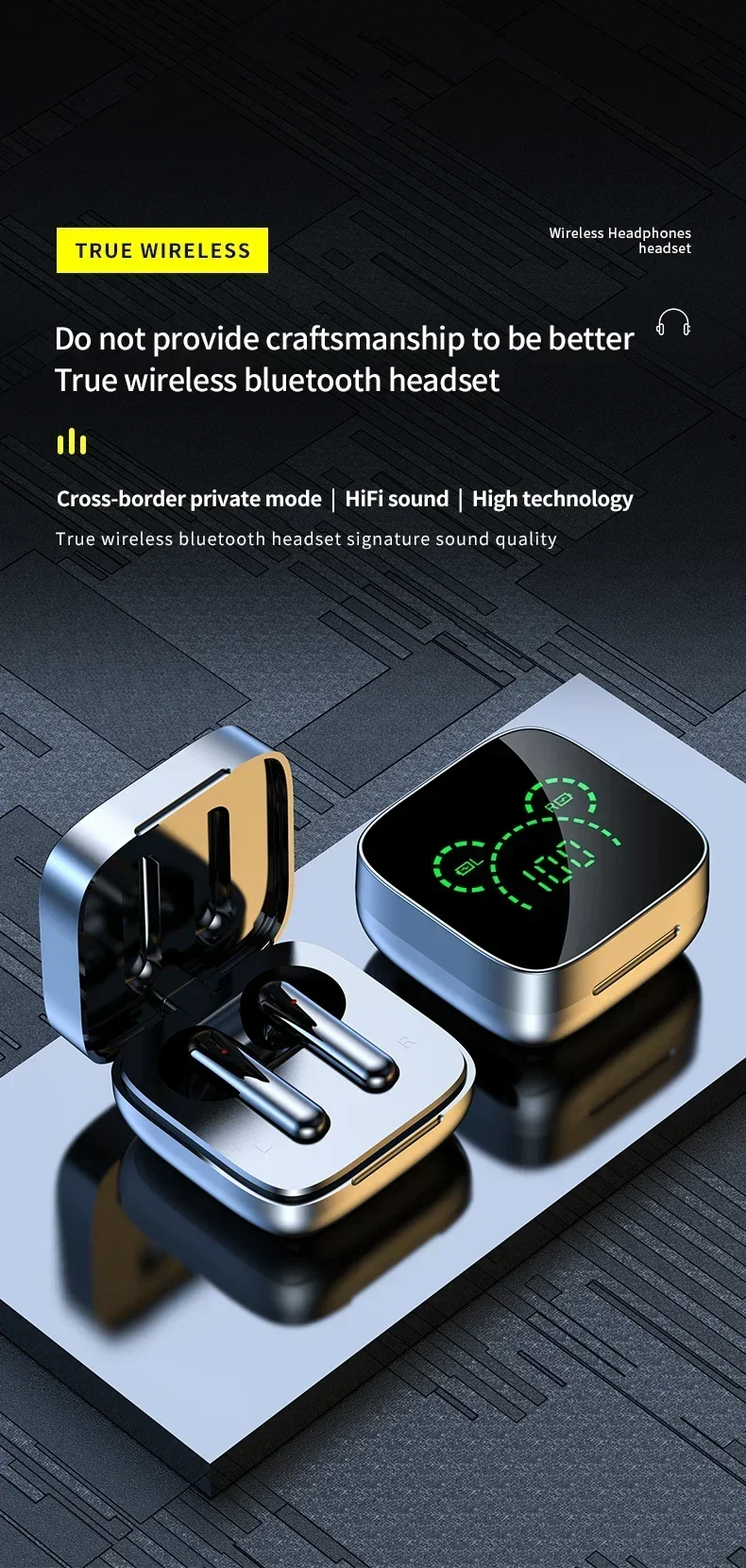 Wireless Bluetooth Earphones 5.3 Stereo Headset With Microphone_voghion.com