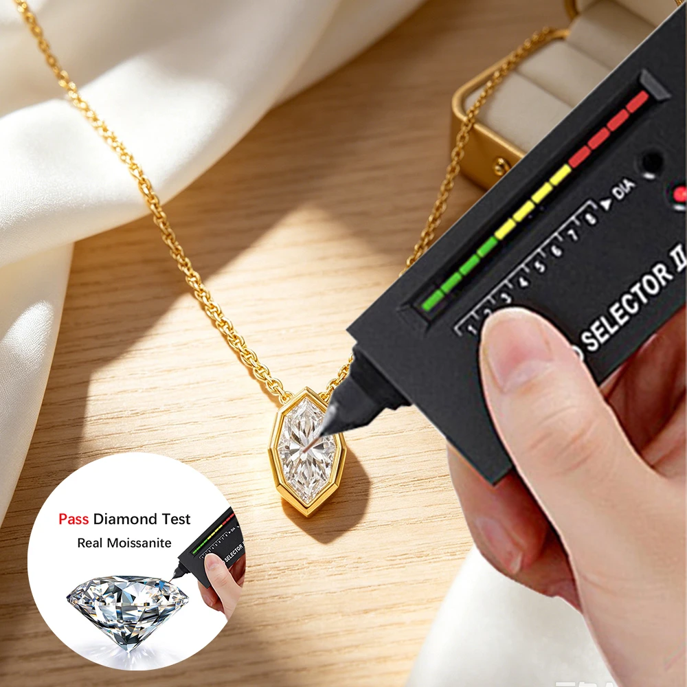 3CT 마르퀴즈 컷 모이사나이트 다이아몬드 펜던트 목걸이 여성용 랩 다이아몬드 도금 18k 골드 주얼리 선물
