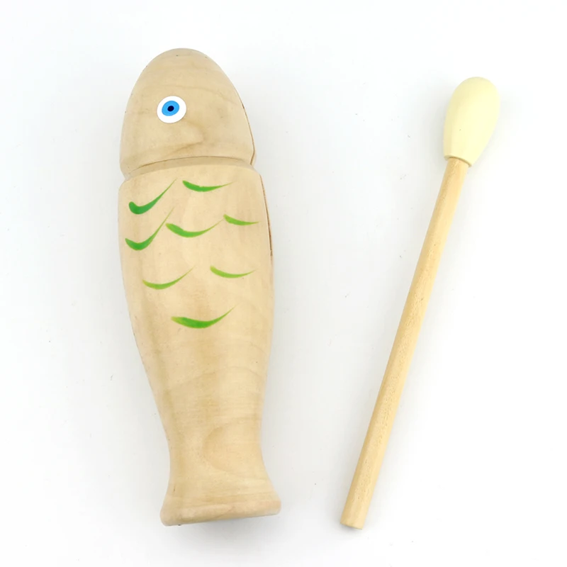 Wooden Fish Orff Percussion Instrument Music Equipment Single Sound Tube Two Tone WoodBlocker Easy to Use Beginners Rhythm TMZ