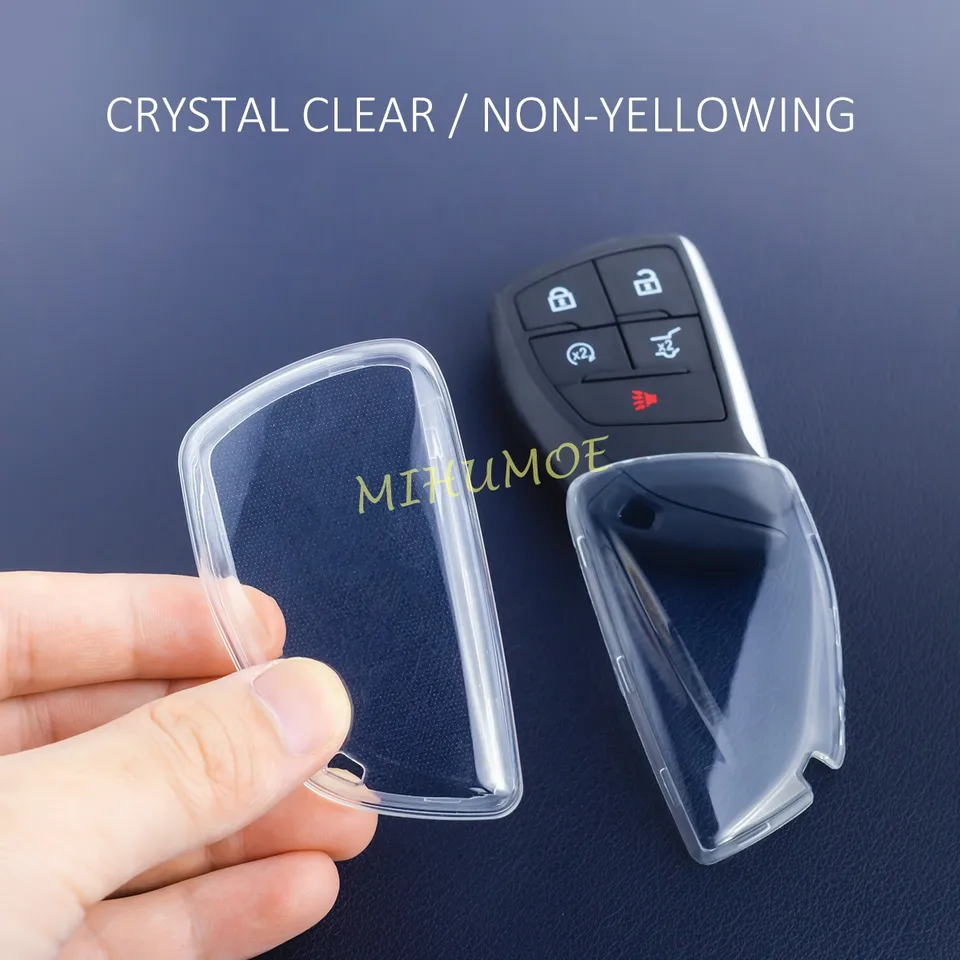 Silicone 4 Buttons Key Fob Cover Case Protector For Chevrolet Colorado And GMC Canyon 2023 2024 2025 Remote With Remote Start Button