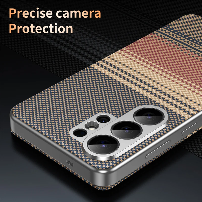 Luxury Smart Display Window Carbon Fiber Pattern Protective Case