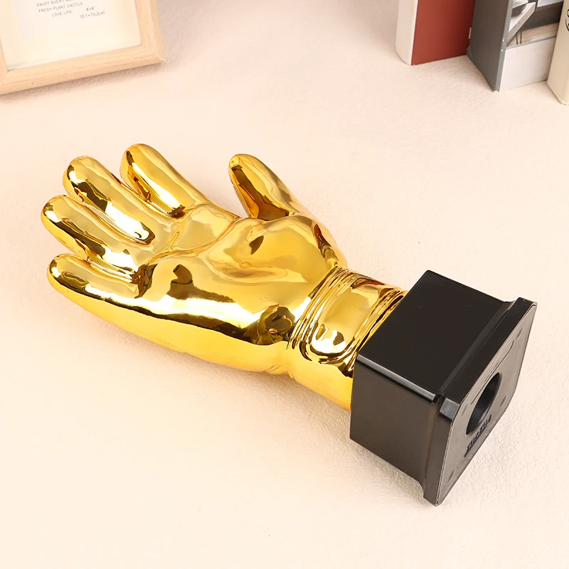 Football Trophy Golden Gloves Goalkeeper Gamesoccer Competition Adult Glove School Kids Awardtrophies Cup