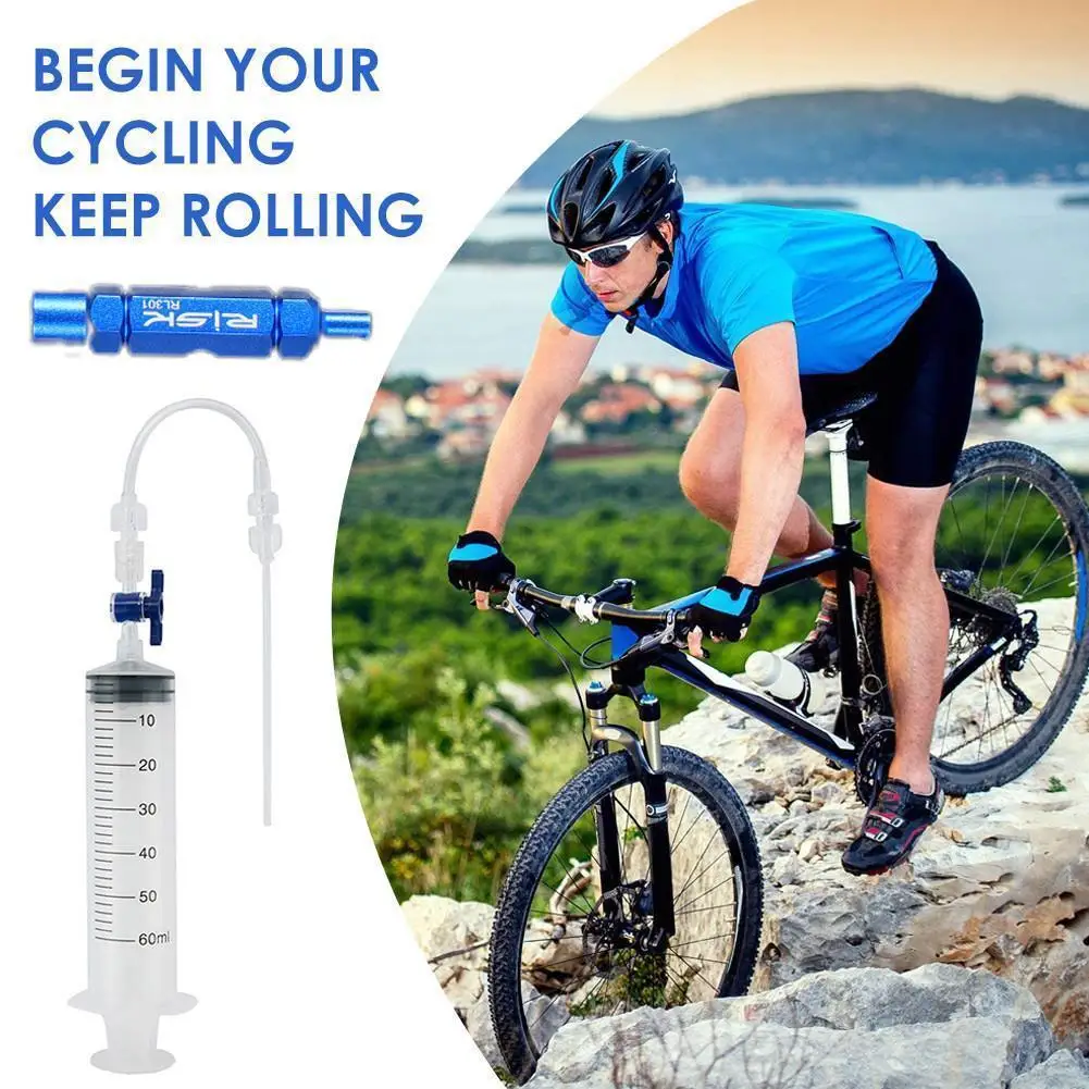 

Cycling Bike Bicycle Tubeless Tyre Sealant Injector Fluid Injection Syringe Schrader Presta Valve Core Removal Self-replenishing