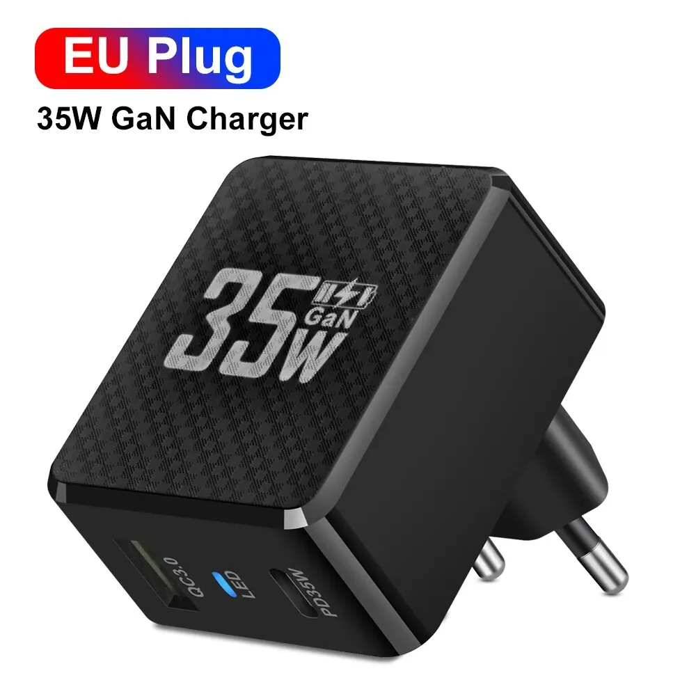 35W GaN USB-C Fast Charger with QC3.0 and PD3.0 Technology