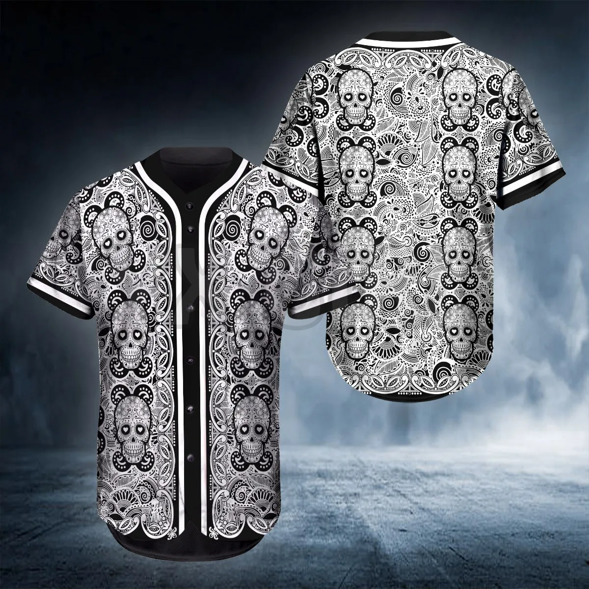 Skull Baseball Jersey Shirt Us Size Love Skull Gift 3D Printed Men's Shirt Casual Shirts hip hop Tops