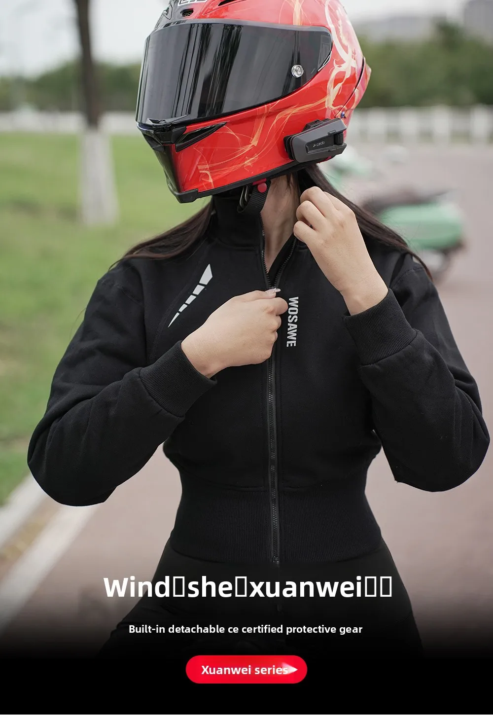 سترة دراجات نارية شتوية للنساء من WOSAWE مع وسائد حماية معتمدة من CE، ملابس ركوب الدراجات النارية غير الرسمية