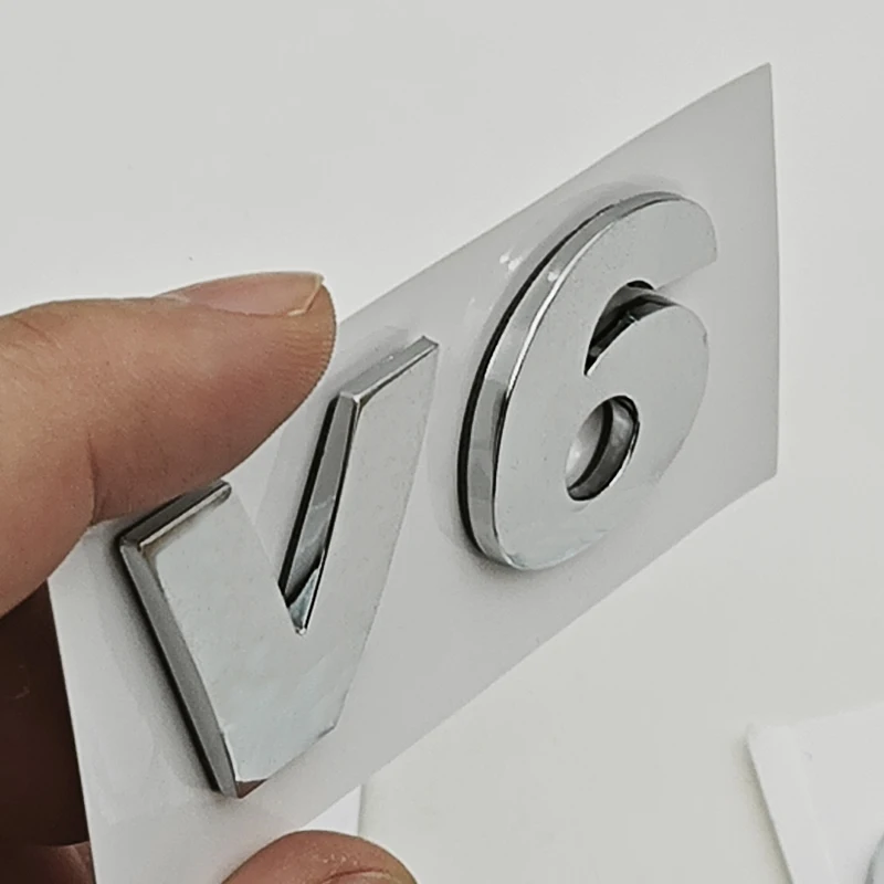 3D ABS 자동차 레터 로고 V6 V8 배지 스티커 리어 트렁크 엠블럼 폭스바겐 VW 페이톤 골프 Mk3 Mk4 Mk5 티구안 아틀라스 CC 아테온용