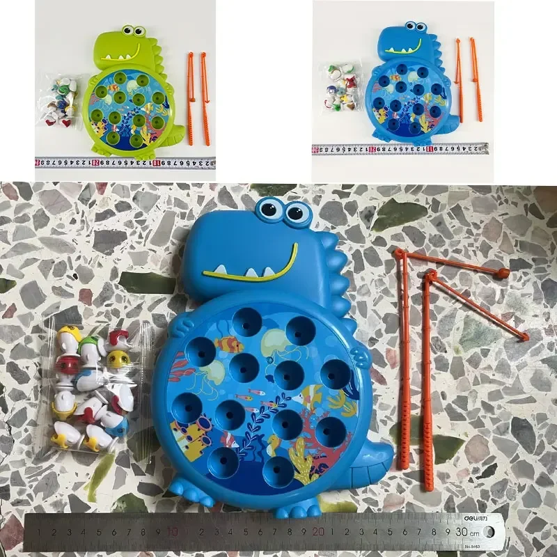 Dinosaur Simple Magnetic Fishing Toys Play Rod Game Toys Child Baby Montessori with Rod Kids Educational Rotating Gift Boy Girls 3