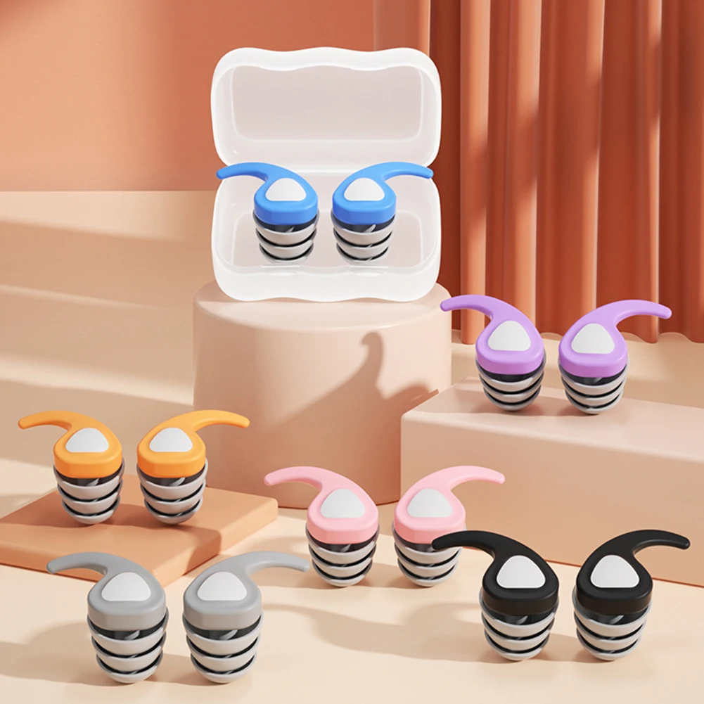 Kids Swimming Ear Plugs Reusable Silicone Anti-Noise Ear Plugs Noise Reduction Hearing Protector for Pool Bath Showering Surfing