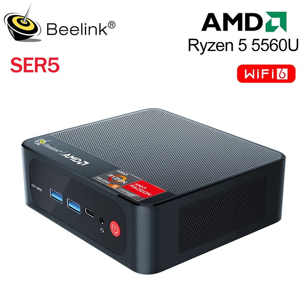 Beelink Mini PC SER7 with AMD Ryzen 7 7840HS Mini Computer(8C/16T, up to  5.1GHz), 32GB DDR5 1TB NVMe SSD, 4K HD Quad Display HDMI/DP1.4/Type-C, WiFi