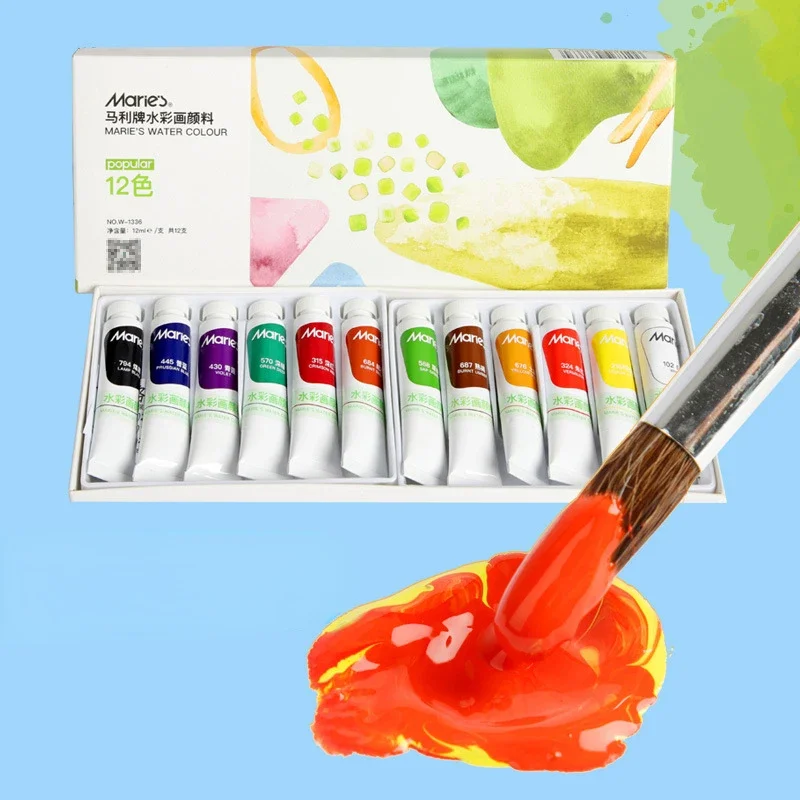 

12/18/24/36 Color Watercolor Paint Set 5ML/12ML Tubular Suitable For Beginners Painting Practice Professional Art Supplies