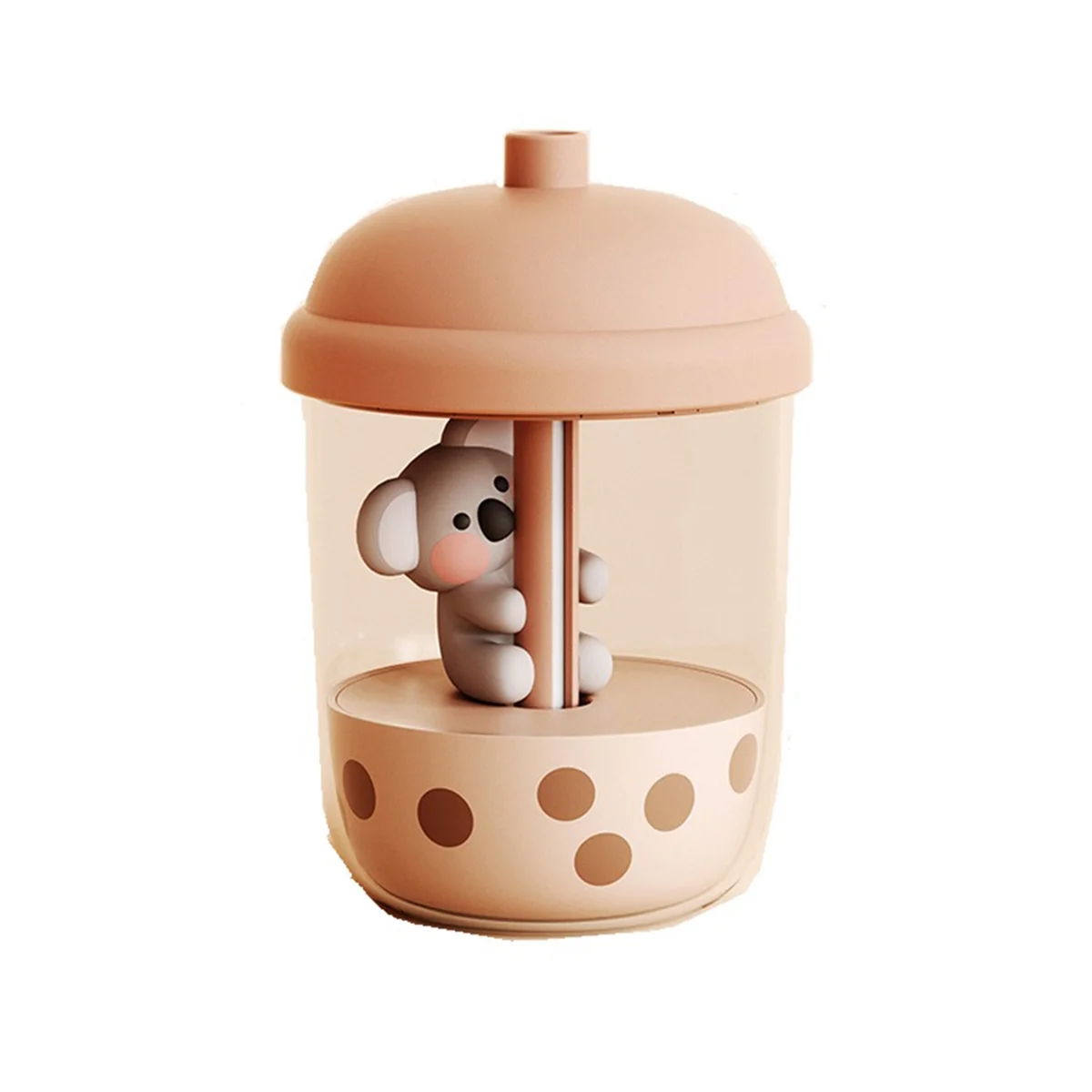 

1 Pcs New Cute Koala Milk Tea Cup Humidifier High Fog Household Small Portable Desktop USB Mini Perfume,Brown