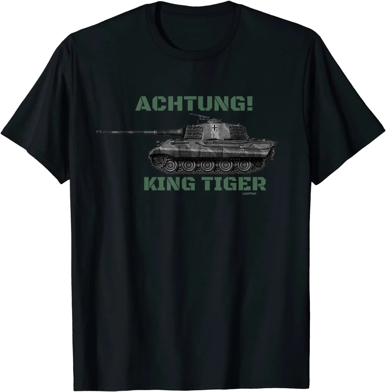 

Achtung King Tiger Konigstiger WW2 Military Tank T-Shirt Short Sleeve Casual Cotton O-Neck Summer Tees
