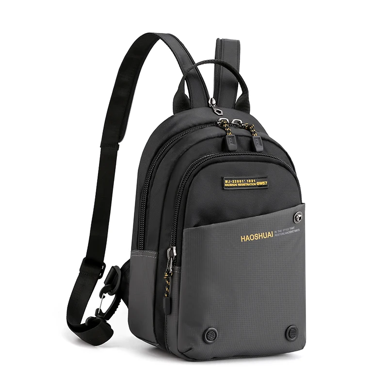 Men's crossbody bag, multifunctional chest bag with mobile phone pocket, adjustable shoulder strap, multi pocket backpack, suita