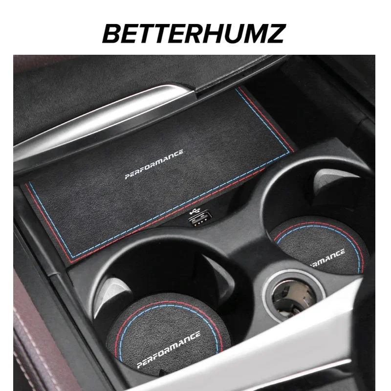 For BMW G30 G32 G38 Series 5 6 GT Storage Cup Holder Anti-slip Mat MP Carbon Fiber Car Interior Accessories car interior trim
