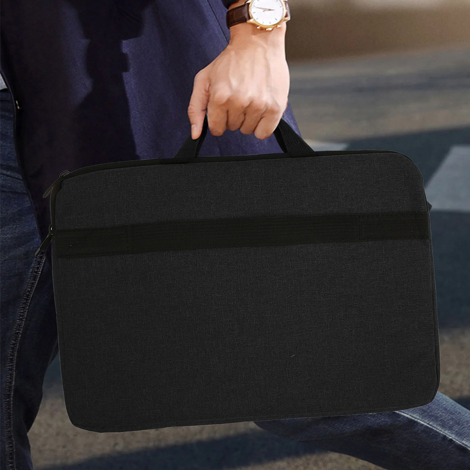 15.6Inch Laptop Sleeve Waterproof Polyester Laptop Case Portable Notebook Protective Case for Travel Business Trip Laptop Sleeve