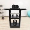 3 Tiers Computerized Mobile Cart Rolling Cart, Cart with Wheels, Heavy Duty Rolling Work Station 4