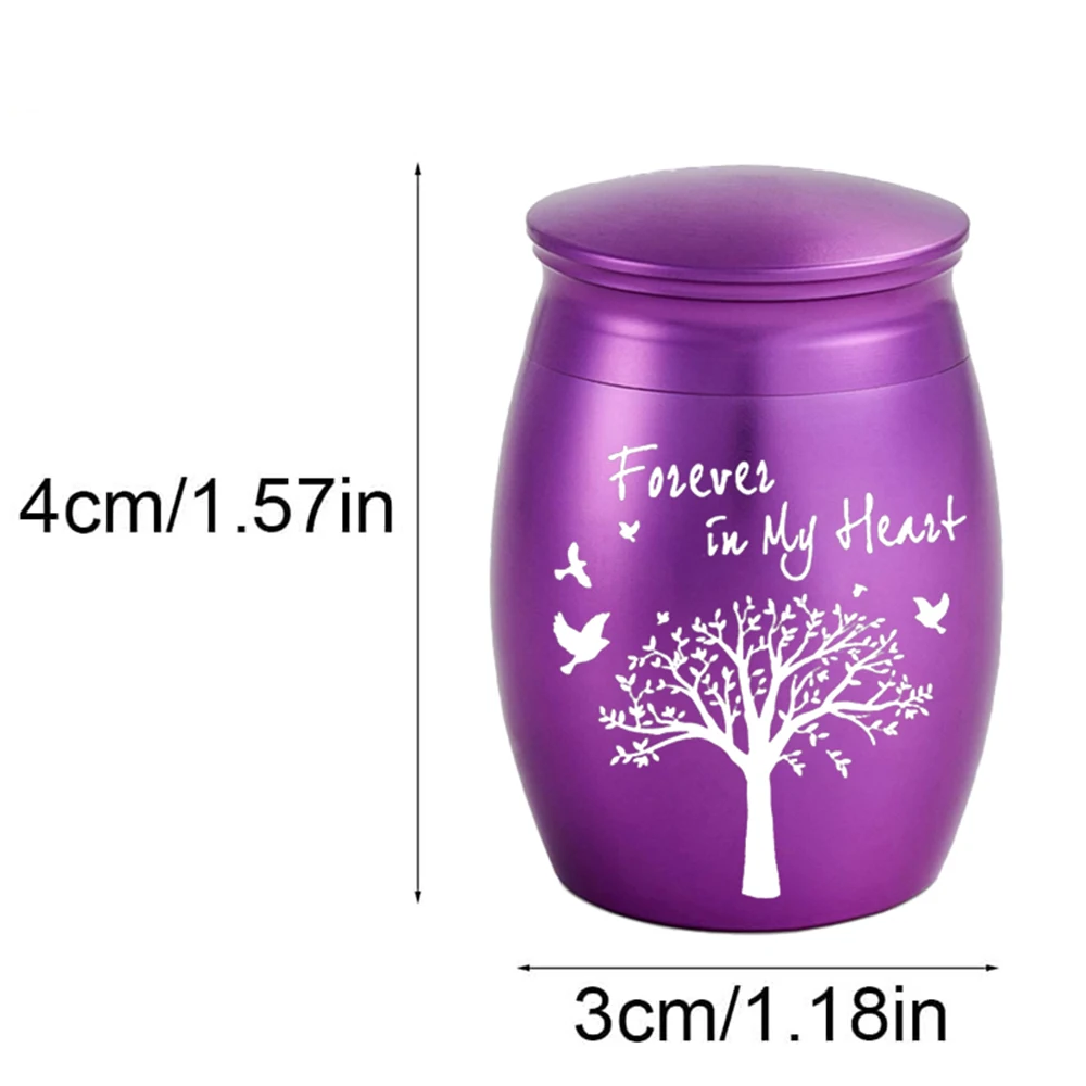 Small Urn for Ashes 1.57 Inches Small Keepsake Urn for Human Ashes Tree of Life Mini Aluminium alloy Holder