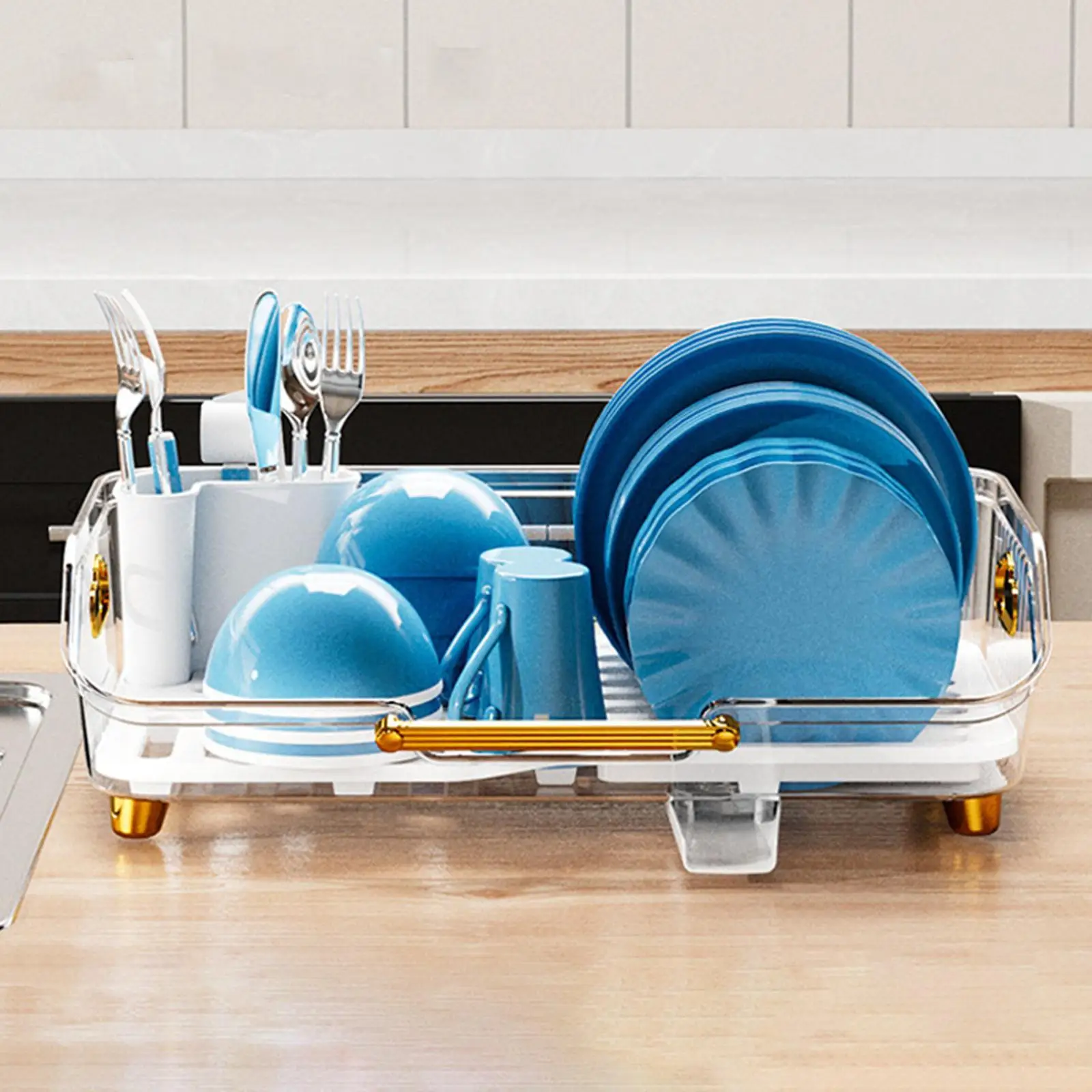 Dish Drying Rack with Drainboard Kitchen Storage Rack Dish Rack for Utensils Dish Drying Rack with Drainboard Kitchen Storage Rack Dish Rack for Utensils