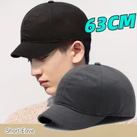 Big Size 63cm Short Brim Baseball Caps Men Women Korean Solid Color Fashion Visors Soft Cotton Plus Size Sport Snapback Sun Cap 1