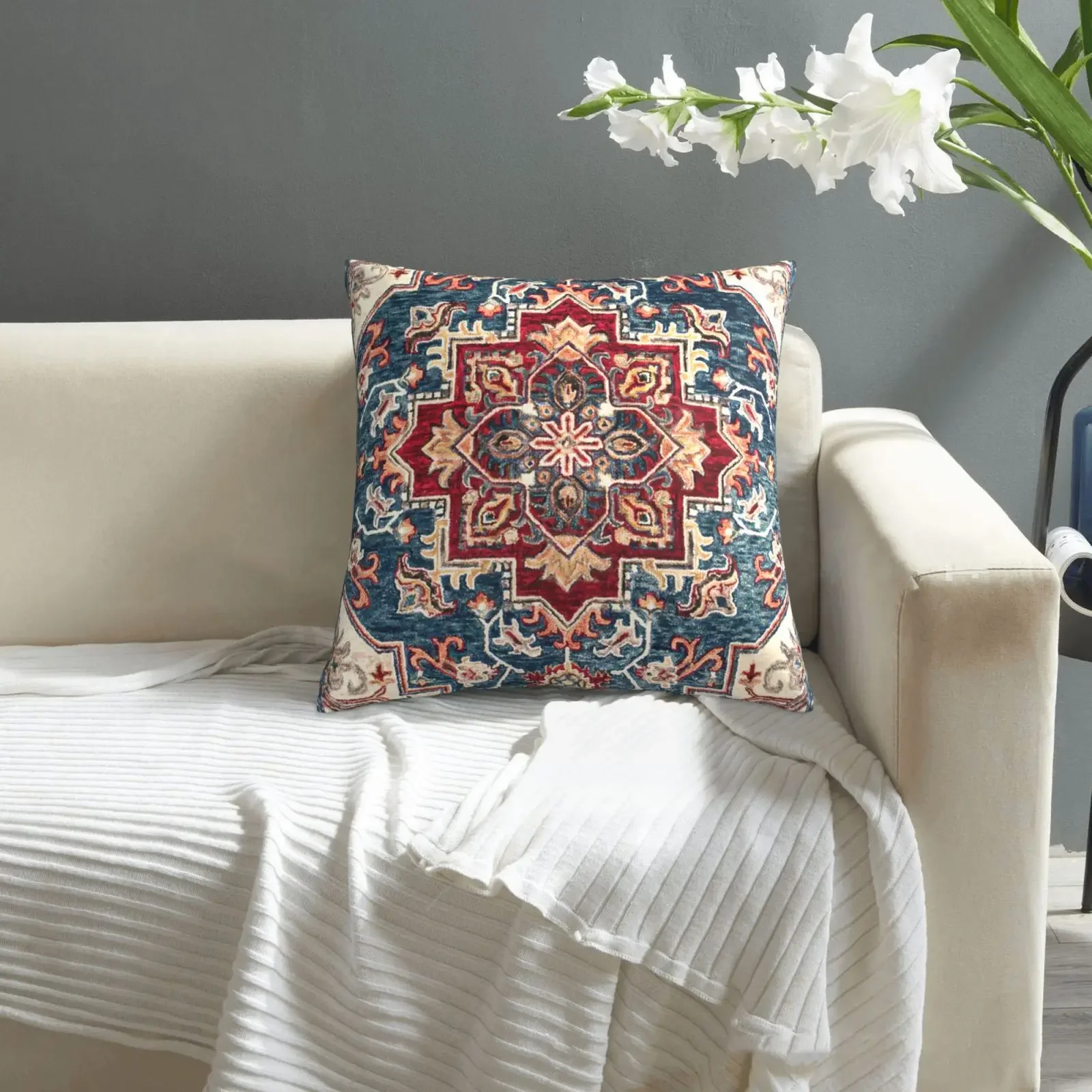 Moroccan ethnic cushion cover, short plush pillowcase 40x40 45x45 50x50 60x60, sofa decorative cushion cover, home decoration 4