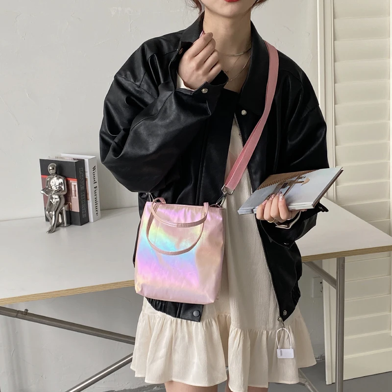 Fashion Laser Messenger Bag for Women Luxury Designer Shoulder Bags Sac A Main Femme Small Girls Handbags Multifunctional Tote