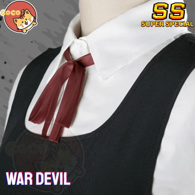 HOLOUN Anime Chainsaw Man Cosplay Costume Mitaka Asa Black Dress War Devil  School Uniform 2 Bow Ties Halloween Christmas Gift - AliExpress