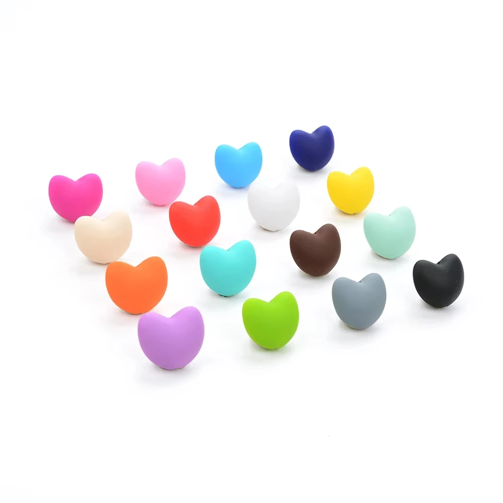 LOFCA 50 teile/los Heiße Herz Form lose Silikon Perlen Für Halskette Silikon Perlen Für BPA freies DIY Perlen Schmuck Zubehör – Detail 12