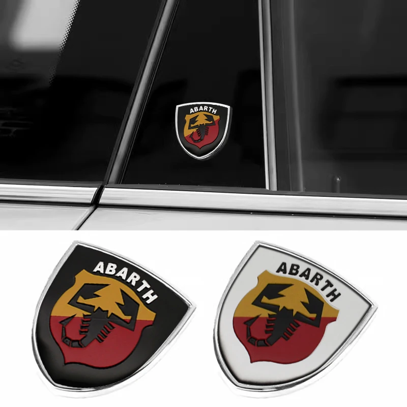 

3D Metal Sticker Car Styling Emblem Badge Stickers Decals For Fiat Abarth 595 124 500 Grande Punto Spider Panda Auto Accessories