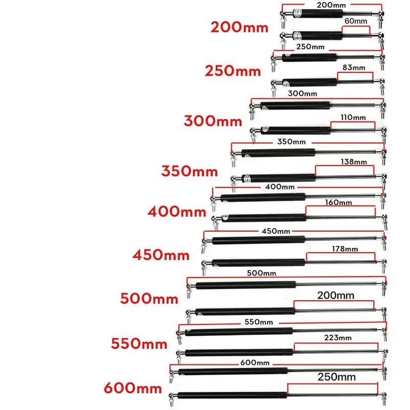 200-600mm 200N 범용 리프트 지지대 전면 보닛 후드 후면 트렁크 테일 게이트 부츠 충격 리프트 스트럿 지지대 가스 스프링 버스