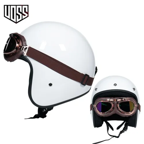 DOT 승인 레트로 오토바이 헬멧 casco 3/4 오픈 페이스, 카페 레이서, 쵸퍼, capacete, 무료 배송 2
