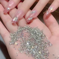 50Pcs Mini Rhombus Nail Rhinestones Flat Bottom AB Color Nail Art Crystal Gems Dazzling Manicure Tip 3D Nail Art Decoration 2
