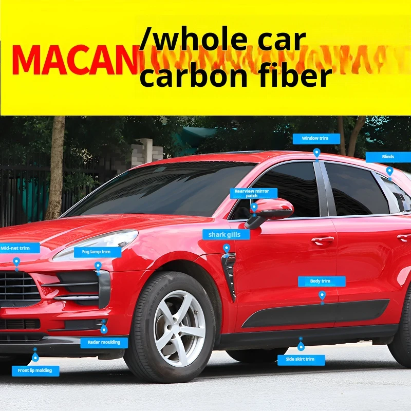 

For Porsche Macan Carbon Fiber Patterned Exterior Modification, Front Fog Lamp Accessories Decoration, New Interior Products