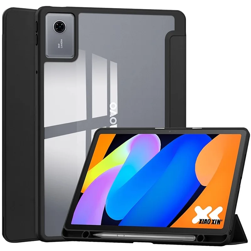 حافظة ذكية لهاتف لينوفو شياو شين باد 11 2025 TB335FC ظهر أكريليك مع حامل قلم رصاص Funda Lenovo Idea Tab TB336ZU/FU 11 "غطاء لوحي
