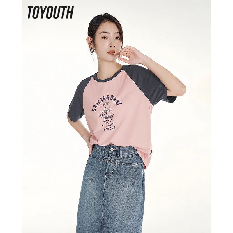 

Женская футболка с коротким рукавом и круглым вырезом, из натурального хлопка