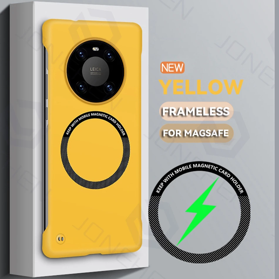 Enhanced Magnetic Frameless Matte Shockproof Slim Hard Back Case with Magsafe Compatibility