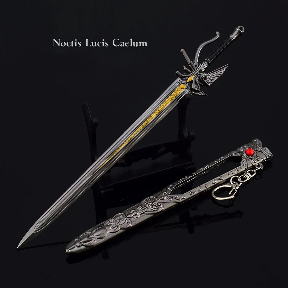 22cm Kingsglaive Fantasy XV Noctis Lucis Caelum Weapons Metal Game Samurai Swords Keychains Crafts Weapons Model Toys Boys