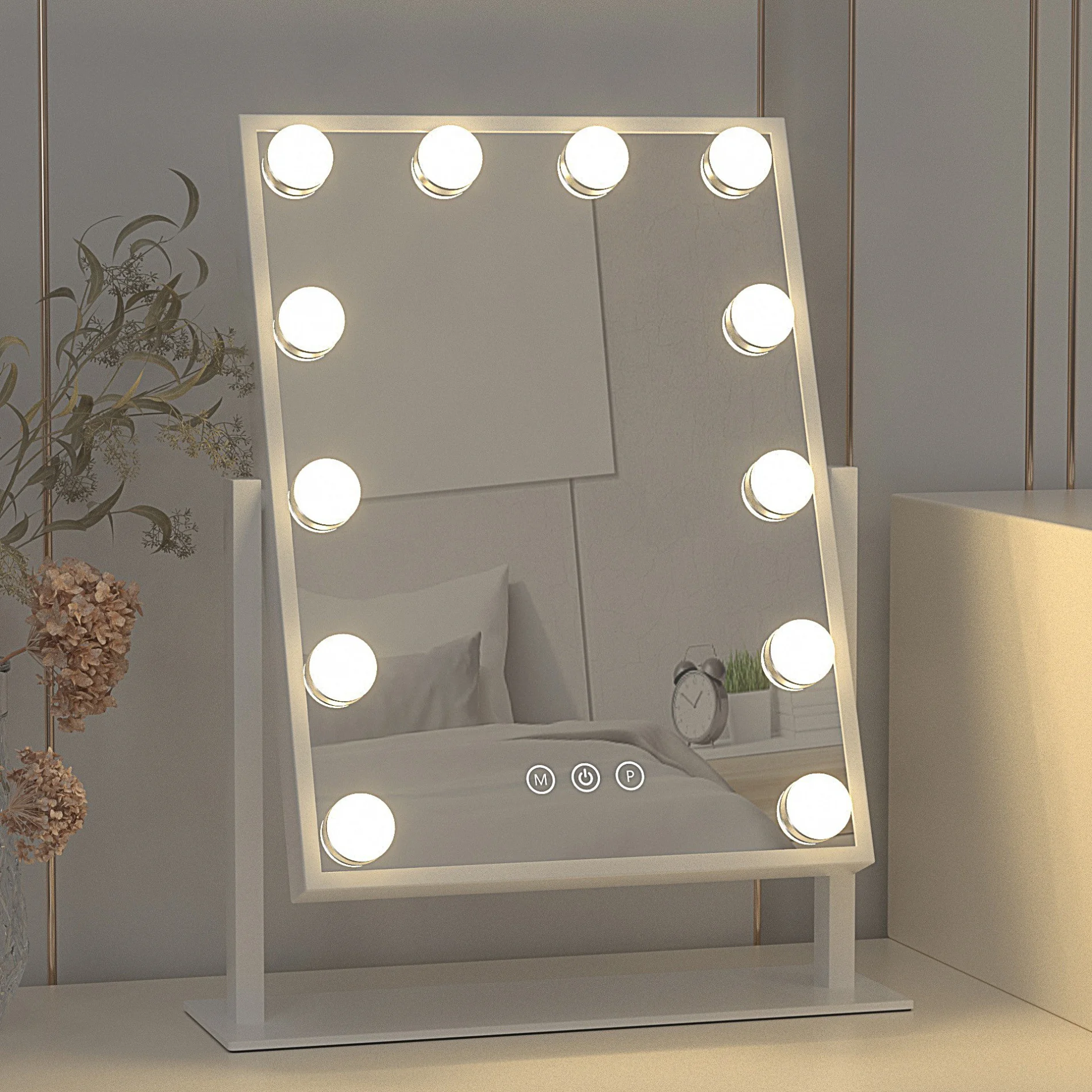 

LED makeup mirror with light bulb, high-definition desktop makeup mirror, Hollywood makeup mirror, desktop beauty mirror
