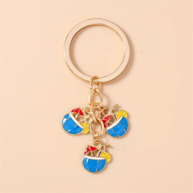 Aihua Niedlicher Kokosnuss-Schlüsselanhänger Sommer Strand Früchte Saft Schlüsselring Anhänger für Frauen Mädchen Handtaschen-Deko DIY Handgemachter Schmuck Geschenke – Detail 9