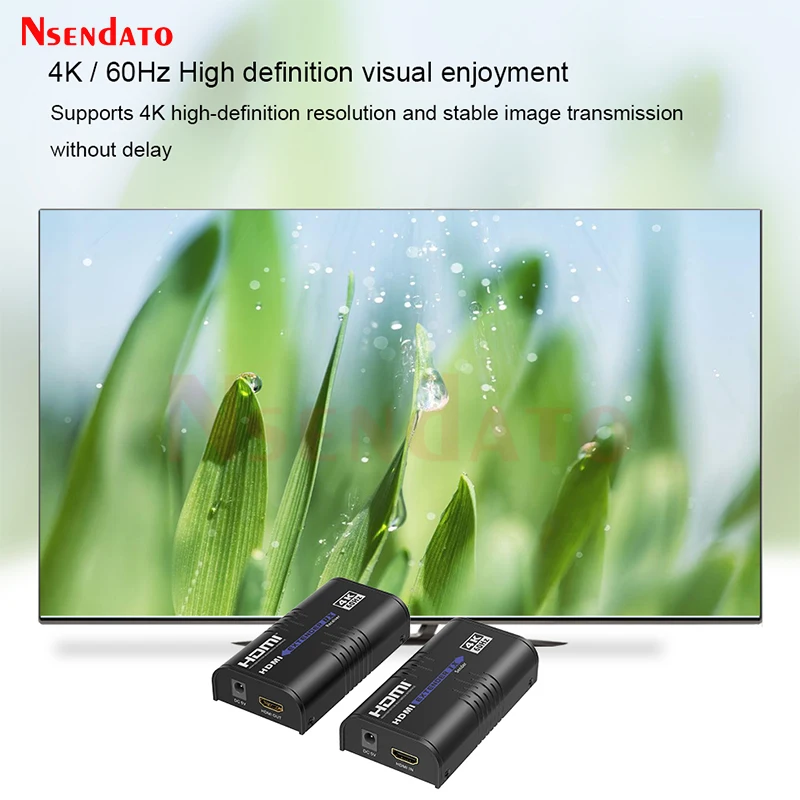 LKV473 HDMI Extender 4K 60Hz 120m Over Ethernet TCP/IP RJ45 Cat5/5e/6 Extender HDMI Video Transmitter Receiver Kit For STB PS3