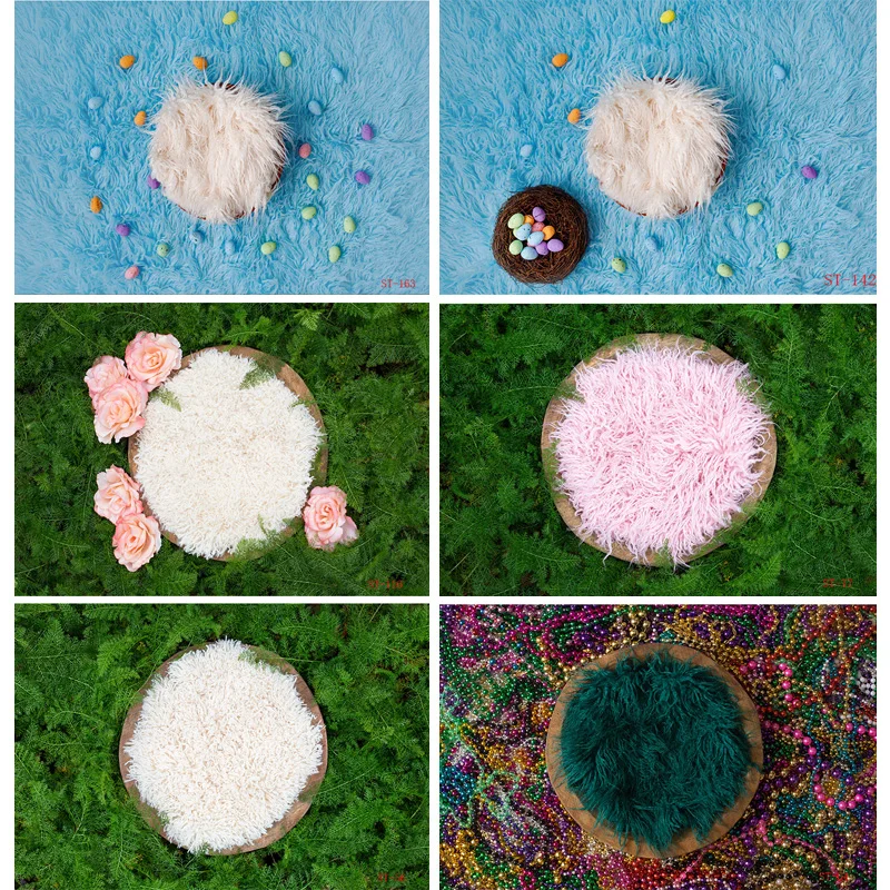 

Newborn Digital Background With Heart Shape And Fur Photography Backdrop Birthday Baby Hundred Days Studio Props XSE-12