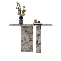 Table console de luxe française sur mesure en marbre naturel de Carrare, toutes tailles, pour hall d'entrée, présentoir d'art, table d'appoint robuste pour salon 4