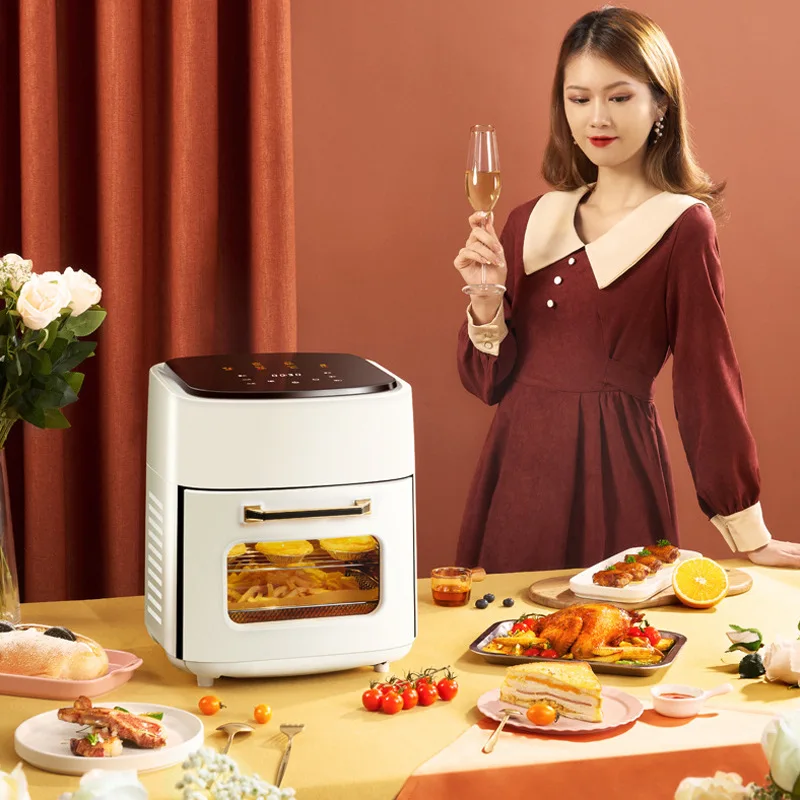 15L Air Fryer Visualization Household Multi-function Large-capacity Oven Integrated Fume-free Touch Screen French Fries Machine