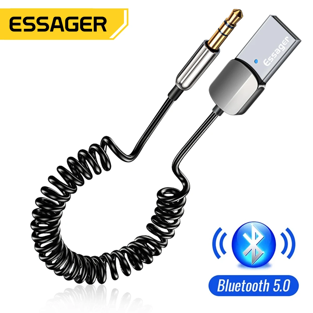Essager Aux Bluetooth Adapter Audio Cable For Cars USB Bluetooth 3.5mm Jacks Receiver
