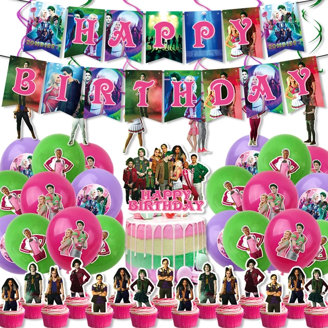 Disney Zombies Birthday Banner Personalized Party Backdrop Decoration –  Cakecery