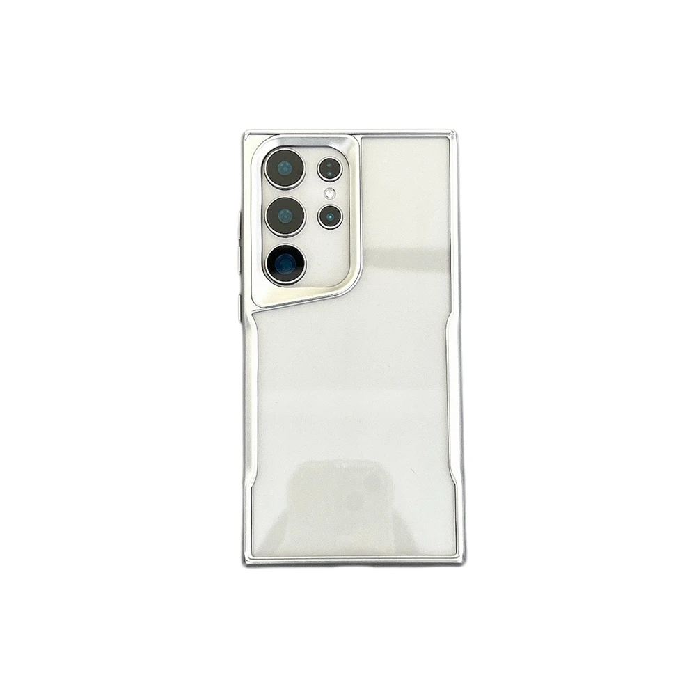 Coque de téléphone antichoc en acrylique transparent avec placage mat pour Samsung Galaxy S24 S23 S22 Ultra S24 Plus avec bords en TPU souple_voghion.com