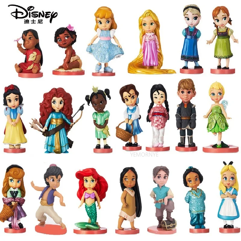 20 Models Disney Princess Action Figures Rapunzel Snow Cinderella White Snow Fairy Rapunzel Dolls Decoration Children Gift Toys