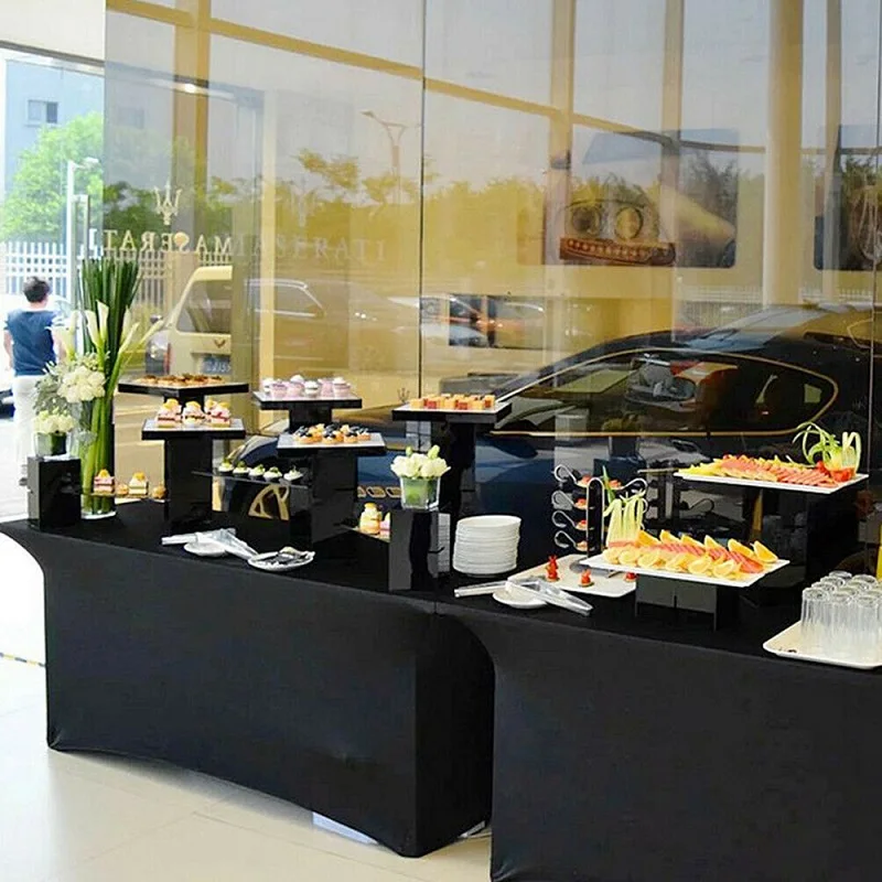 Description Picture 3 of itemTECHOME 4/5/6/8/10FT Stretch Rectangle Tablecloth Spandex Fitted Table Cover Wedding Cocktail