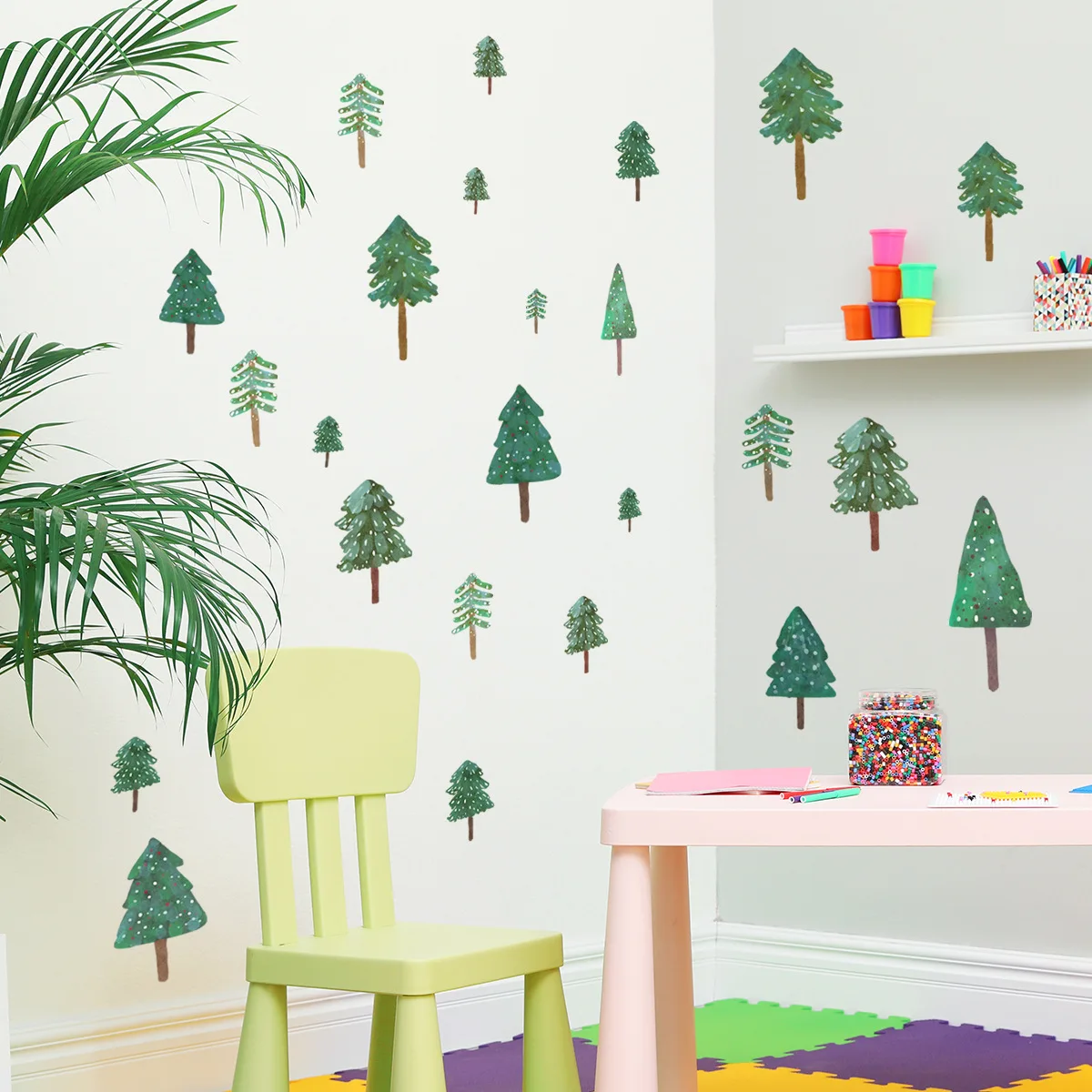 30*60Cm Plant Tree Pine Wall Sticker Arte Estetica Creativa Soggiorno Camera Da Letto Studio Ristorante Decorativo Murale Wall Sticker